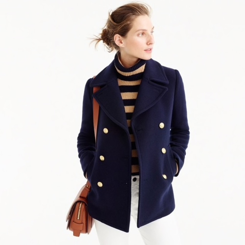 J crew majesty peacoat navy size 0